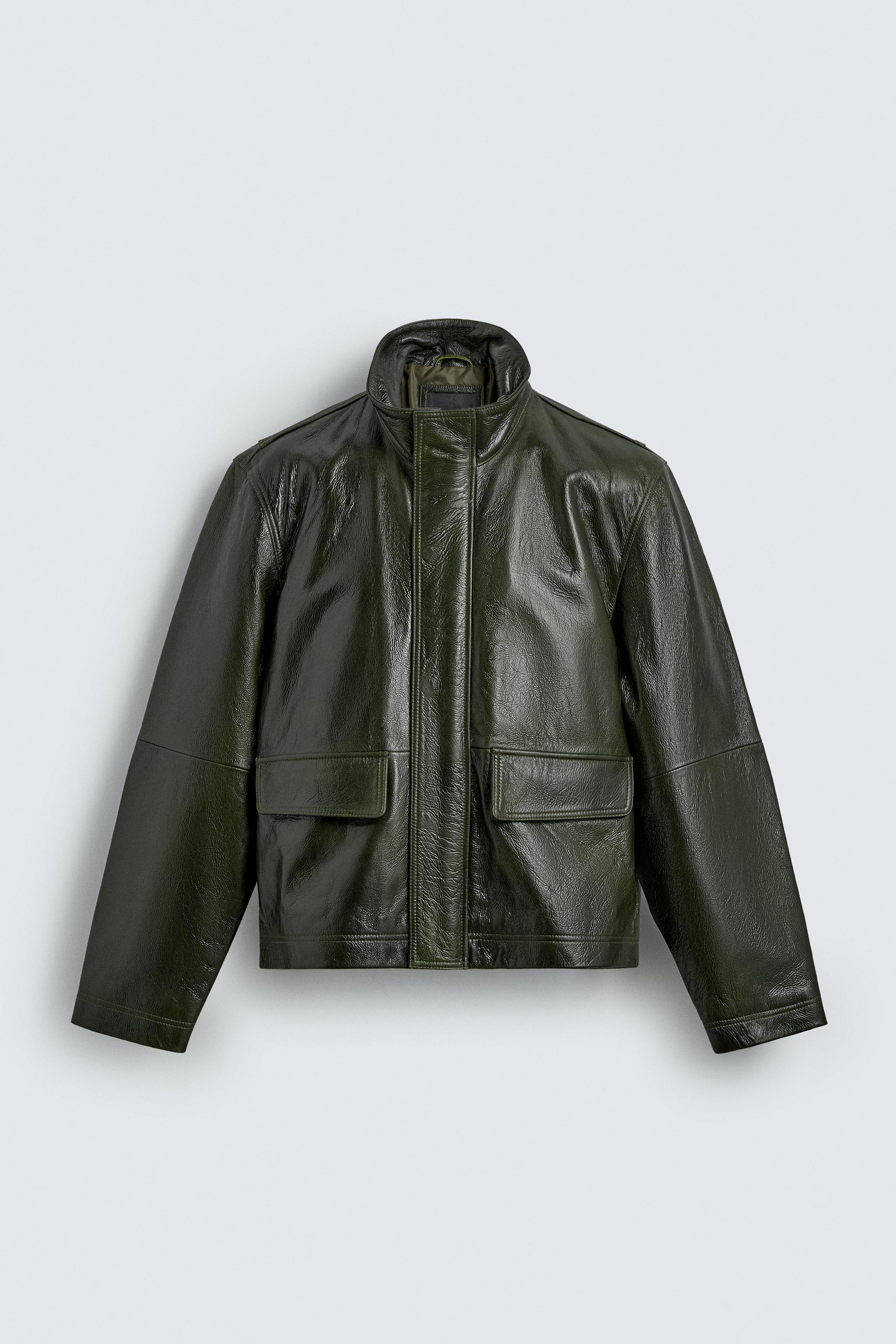 BLOUSON EN CUIR À POCHES